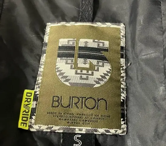 Burton Dry Ride Black Jacket Snowboard Ski Winter Removable Hood Size Small