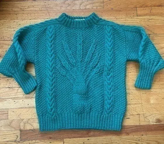 Quills Woollen Market Sweater Size Large Green