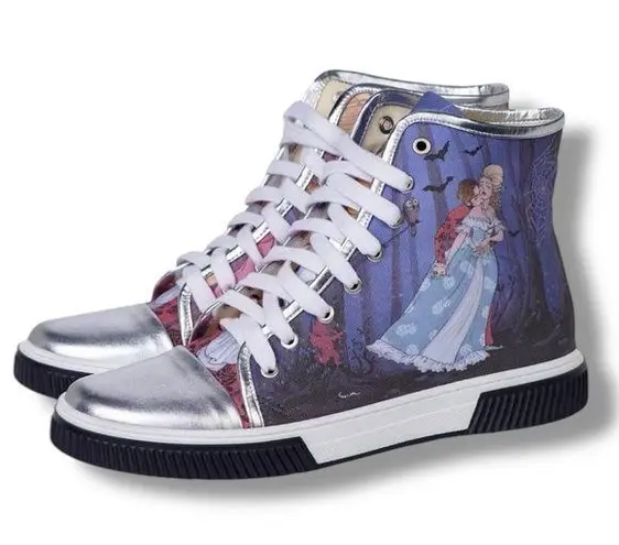 Red Needle Fashion High Top Sneakers Prince Princess Theme Size EU 37 US 6.5/7 Purple