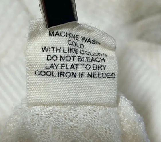 No Comment Waffle Knit White Oversized Top Shirt Size Medium M Womens