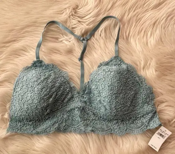 Aerie Eyelash Lace Light Blue Padded Bralette