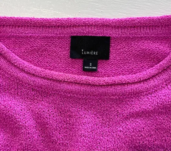 Lumière New  Boxy Pocket Pullover Sweater Pink