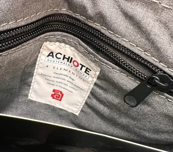 Achiote Guatemalan Goods Wool Full Grain Leather Pouch Green