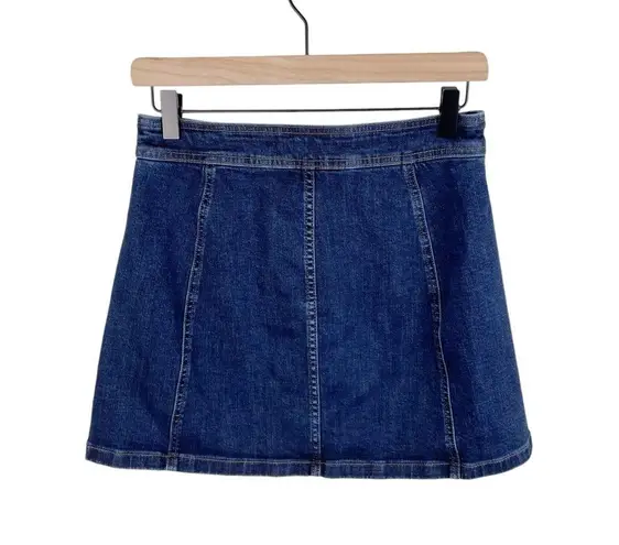 Madewell  Stretch Denim A-Line Mini Skirt Button-Front Edition J9625 Women Size 4