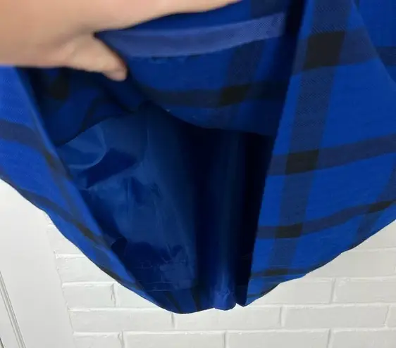 Pendleton Vintage Blue Plaid 100% Virgin Wool Skirt Size 12