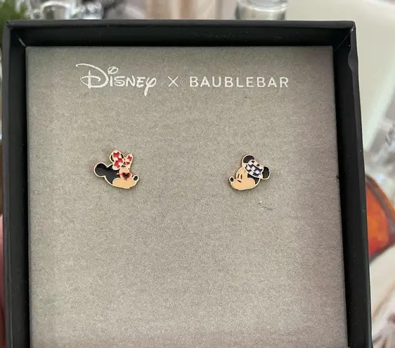 BaubleBar  MINIATURE “MICKEY & MINNIE “  HEAD SHOT STUD EARRINGS