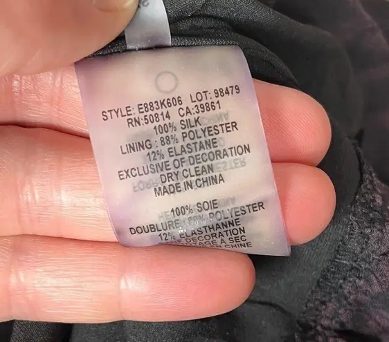 Elie Tahari Ellie Tahari Gothic Damask Print Silk Long Sleeve Mini Dress