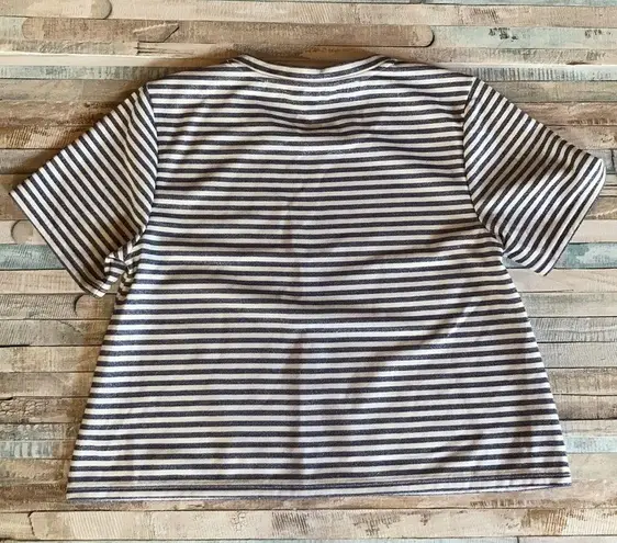 BB Dakota  Sparkly Blue/White Striped Swing shirt