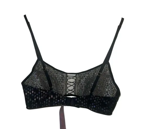 ✨Savage X Fenty DISCO LACE UP SZ MEDIUM BRALETTE✨ Black