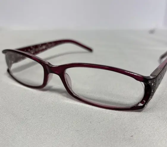 Foster Grant Reading Glasses +150 Red Glitter Polka Dot Frame Stylish Readers