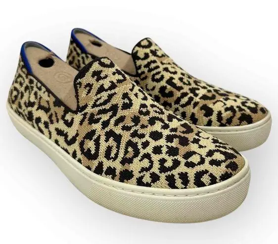 Rothy's Camo Cats Tan Textile Rubber Sole Slip On Sneakers Womens Size 9.5
