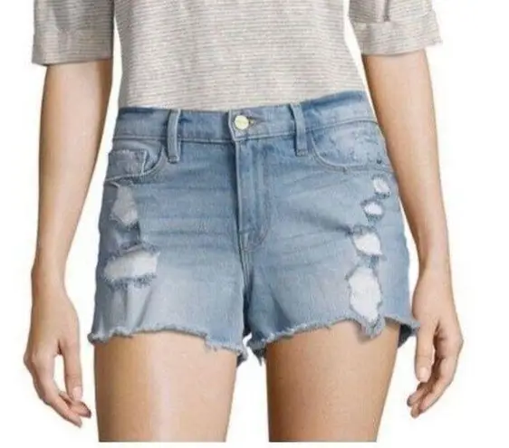 Frame  Le Cutoff Distressed Light Wash Sandblasted Jean Shorts Women's 25 TAFFS