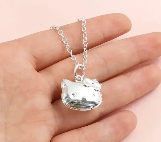 Sanrio Kawaii Hello Kitty Anime Crystal Photo Locket Pendant Necklaces