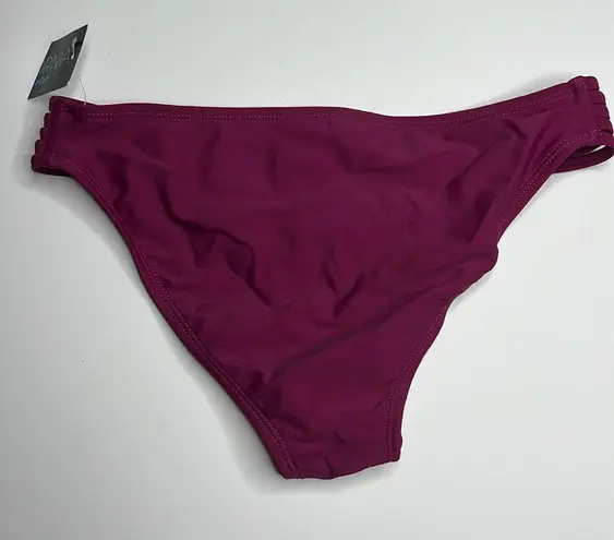 California Waves Wine Hypnotic Optic Strappy Hipster Bikini Bottoms. Size S