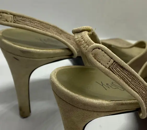 Saint Laurent Yves  Mesh Gold Slingback Heels 8.5