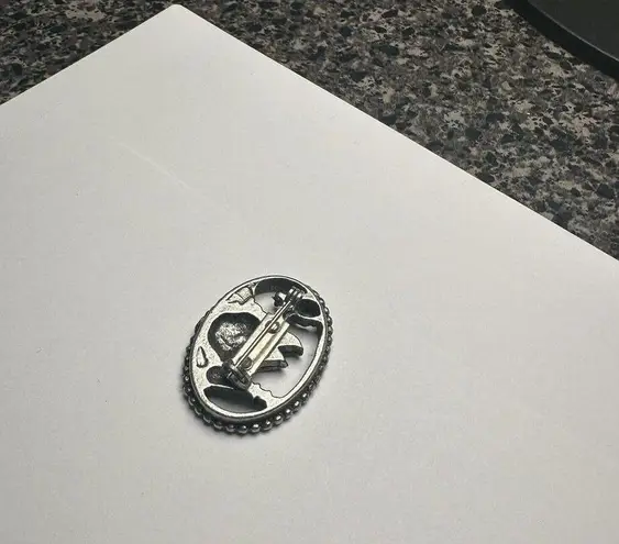 Nautical Sailboat Sailing By Lighthouse Seagull Silver Tone Brooch Pin