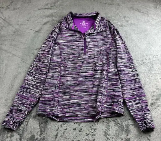 Peter Millar  Womens Jacket Size L Moisture Wicking 1/4 Zip Purple Thumb Holes