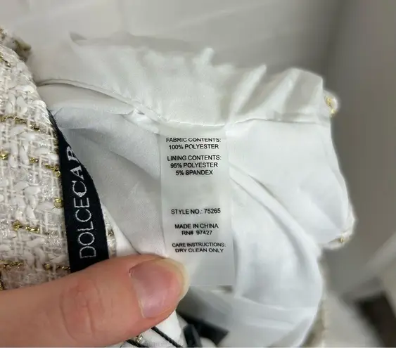 NWT Dolce Cabo White Tweed Knit Mini Skort Size XL