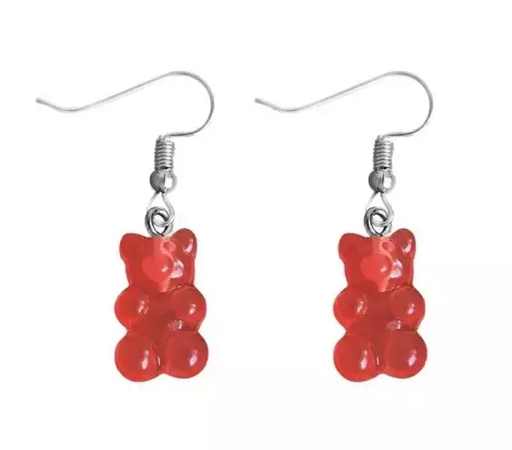 🆕Red Candy Gummy Bear Dangle Earrings