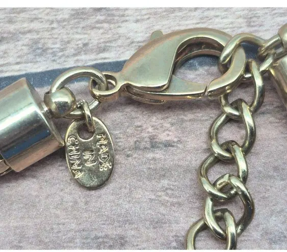 Universal Vault Gold Tone Mesh Chain Collar Necklace Hammered Beaded Crystal Bib