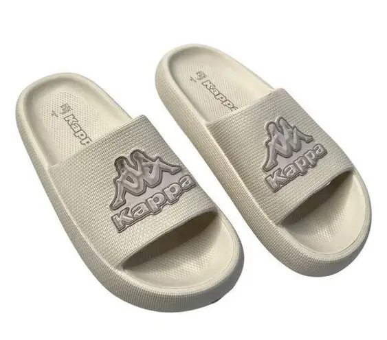 Kappa womens EggShell White Logo Slide Sandals Size 7 US 5 UK 38EU