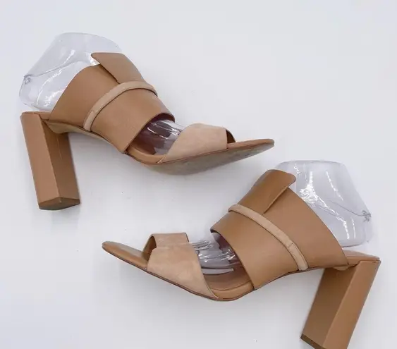 Halston Heritage Zarla Heeled Sandal Combo Slide Mule in Paloma Leather Size 10