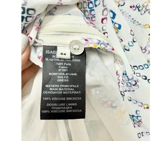 Isabel Marant Étoile Dulce Geometric Long Sleeve Knot Mini Dress Ecru 44 / 12