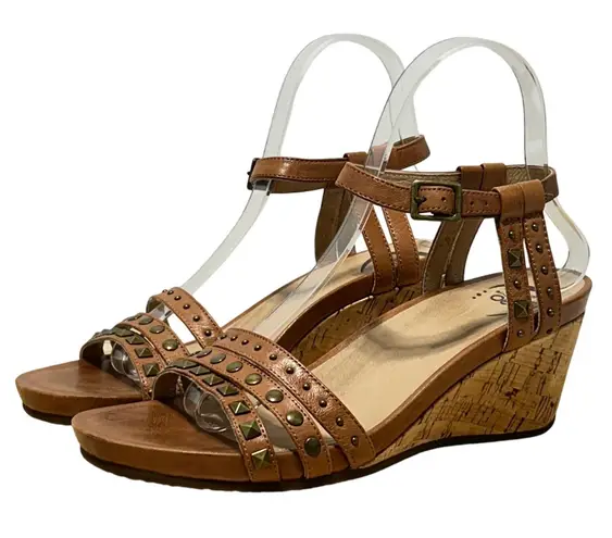 Abeo B.I.O System Womens Brown Open Toe Adjustable Ankle Strap Wedge Sandal thumbnail 1