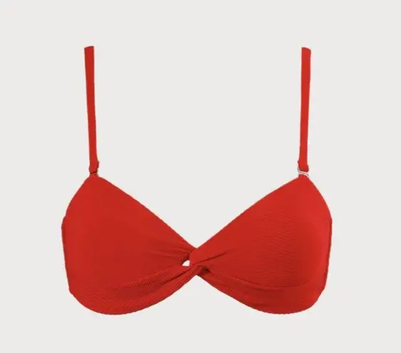 BERLOOK Red Twist Ribbed Bikini Top ONLY 59 Size L