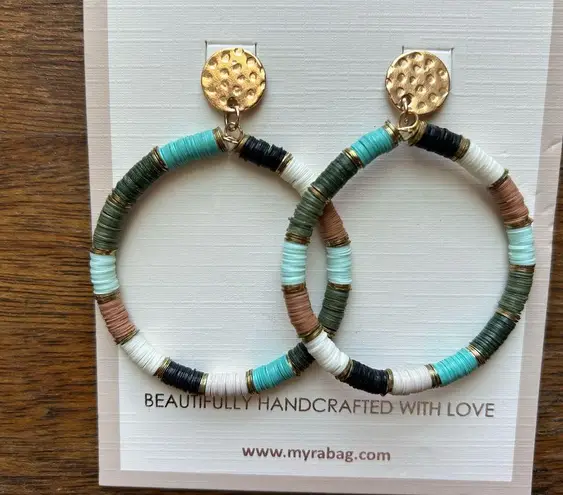 NWT Myra Bag Brown and White Hoop Earrings