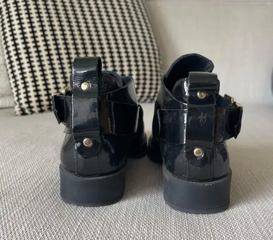 Miista black leather gold buckle ankle boots Size 6
