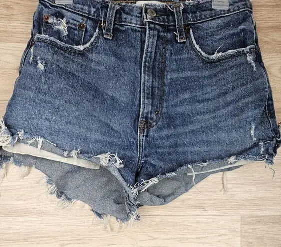 Abercrombie & Fitch Curve Love High Rise Mom Short Distressed Womens Size 27/4