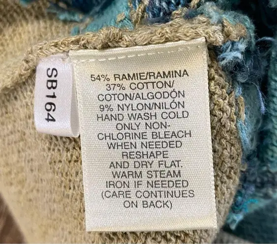 Susan Bristol Vintage Sweater Vest Women L Tan Blue Flower Pullover Grannycore