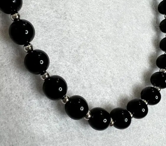 Monet Vintage  Black Beaded Necklace