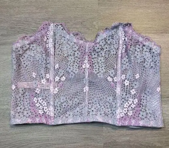 Victoria's Secret  Purple Floral Bustier Sz Large