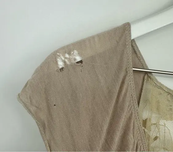 American Vintage Vintage Y2K Tan Ruffle Dress Size Medium Boho Renaissance Fair Mid Evil Times