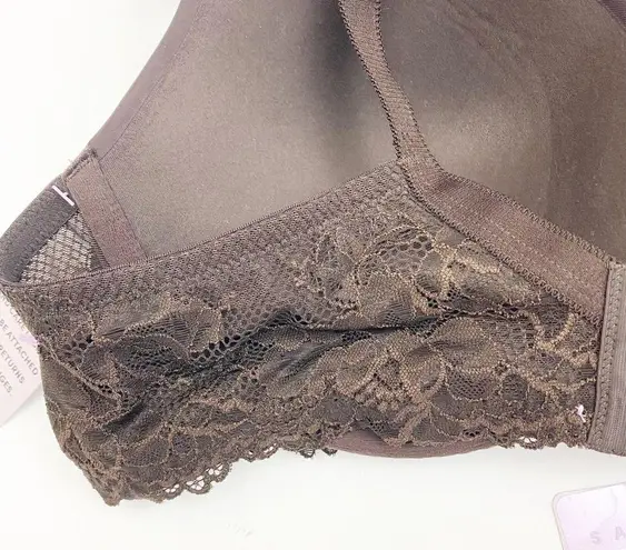 Savage X Fenty Floral Lace Push Up Balconette Bra: Chocolate Brown Sugar