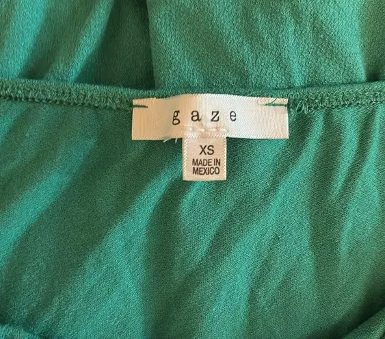 Gaze Flowy Long Sleeves Dress Lightweight Sweetheart Neckline Green Size XS NWT