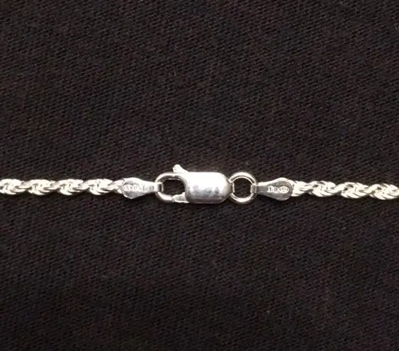 Solid Silver Chain Rope Chain 22in 2mm .925 Italy