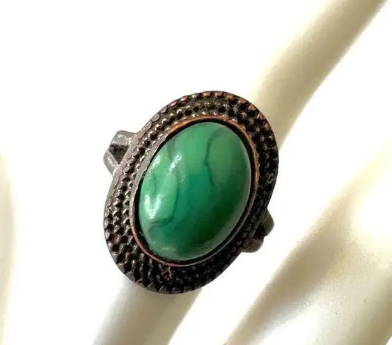 Copper tone green ring Brown