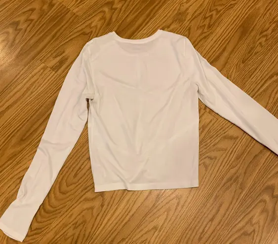 Athleta White Twist Front Long Sleeve Top