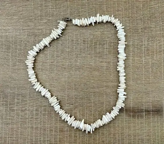 White Puka Shell Surfer Style Necklce