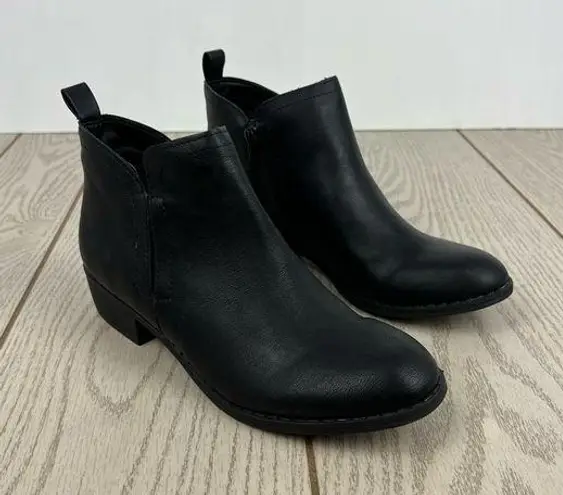 Sun + Stone Women's Cadee Ankle Booties 6.5 Black Faux Leather $50