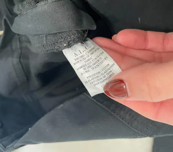 A.L.C. Kyle Lace Up High Waisted Black Skinny Jean Pants