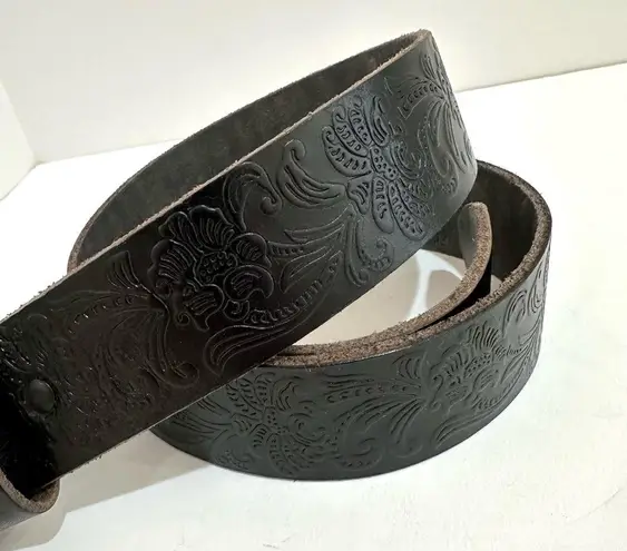 🆕 NWOT Belts.com Western Belt with Floral Engraved Buckle