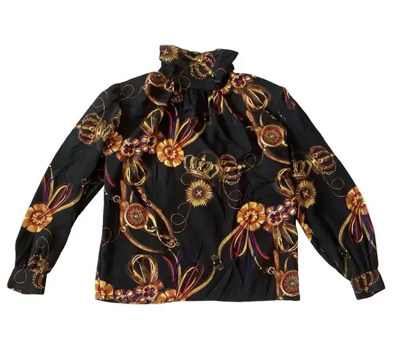 Vintage Marlins Blouse Black Size 6