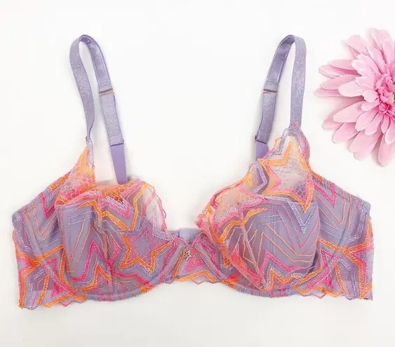 Savage X Fenty Shining Star Embroidered Lace Unlined Demi Bra