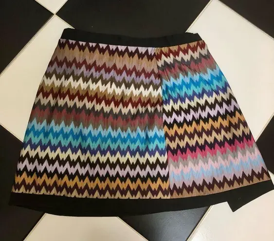 Reclaimed Vintage Wrap Mini Skirt Chevron Pattern Colorful Multicolored Retro 10