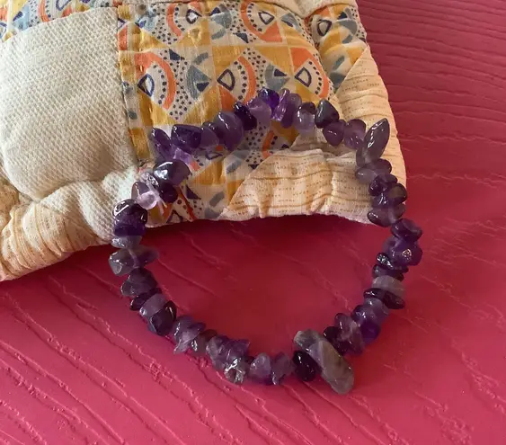 Amethyst Handmade Stretched Bracelet Standard Size