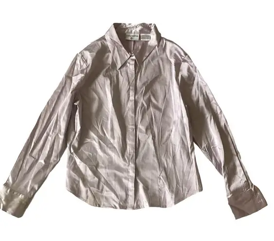 Kathy Ireland Satin Button Down